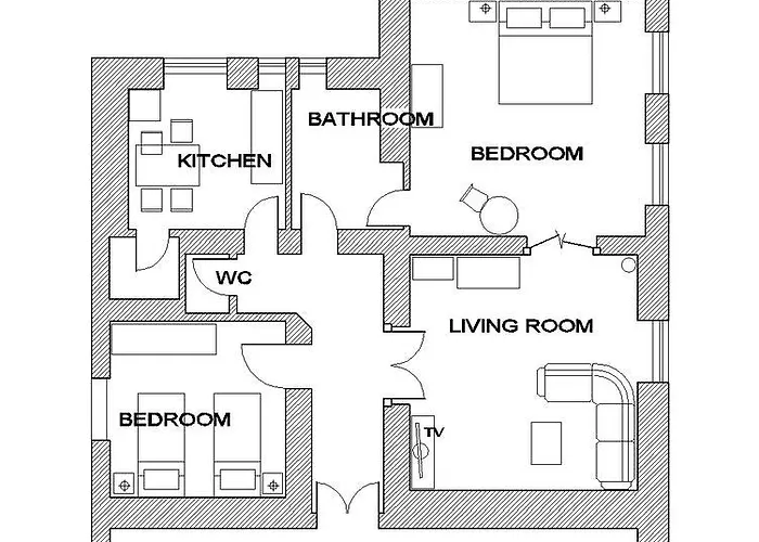 Center Big With Private Parking Apartment *